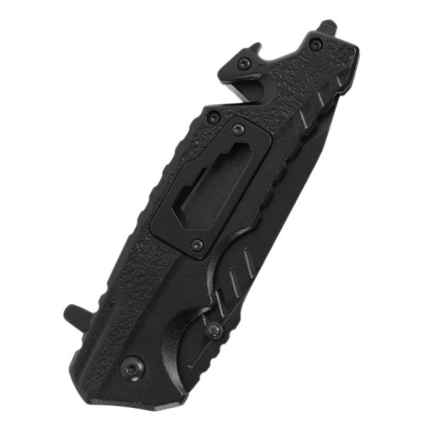 Nóż Składany Ratowniczy EDC Dominator Czarny 