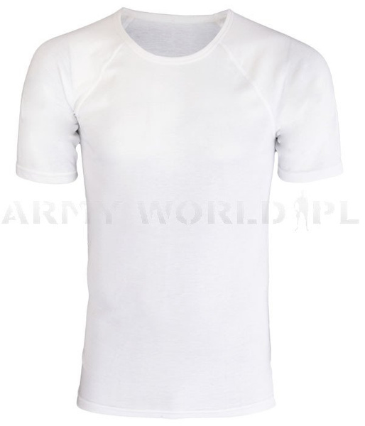 T-shirt Wojskowy Holenderski KPU Biały 100% Polyester Oryginał Demobil BDB