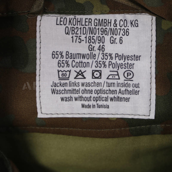 Military Shirt Bundeswehr Feldbluse Leo Köhler Flecktarn Original New