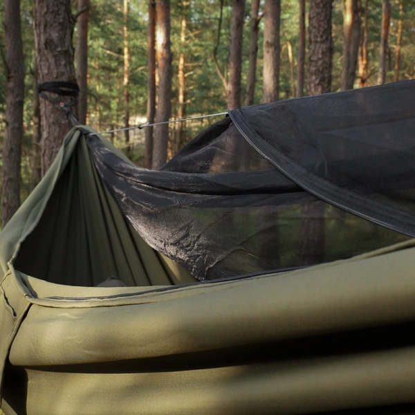 Hamak Obozowy Niedżwiedż z Moskitierą Double Zip TigerWood Olive 