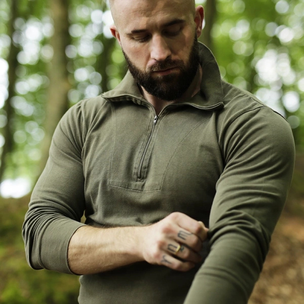 Military Trikot Leotard Bundeswehr Oliv With Long Sleeve Original Demobil