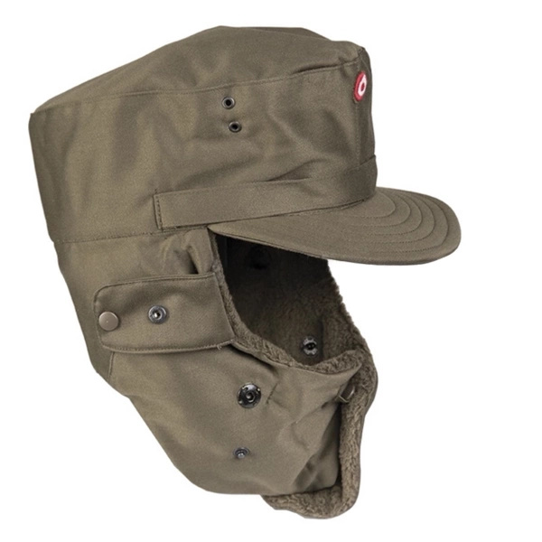 Czapka Uszatka Wojskowa Austriacka Olive Oryginał Demobil BDB