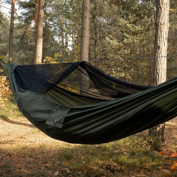 Hamak Lekki Turystyczny Ważka V2 Long + Moskitiera Pocket TigerWood Khaki