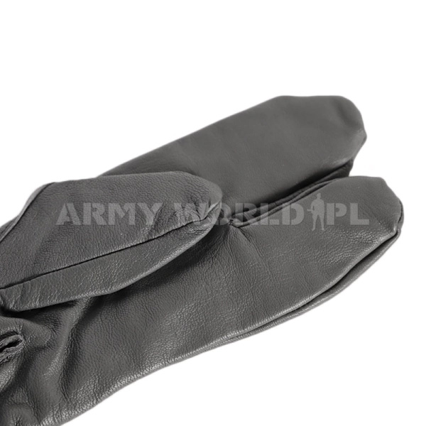 Rękawice Wojskowe Łapki Trzypalczaste Bundeswehr Skórzane Szare Oryginał Nowe