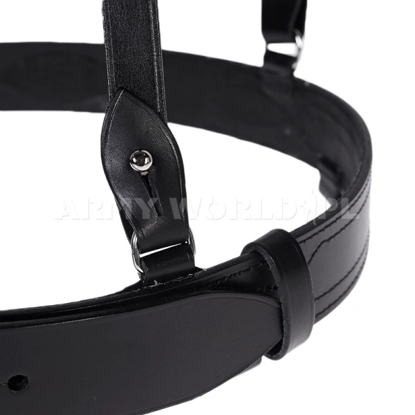 Pas Oficerski Skórzany Z Koalicyjką Czarny Nowy