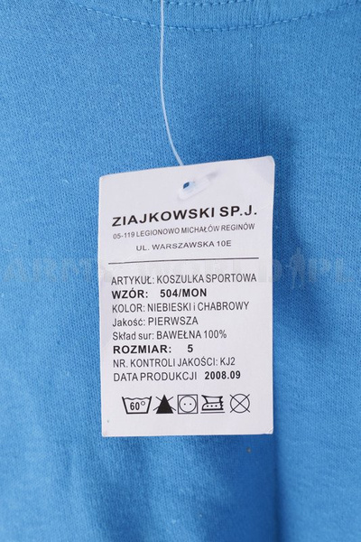 T-shirt Sportowy Polski 504/MON Oryginał Niebieski Nowy