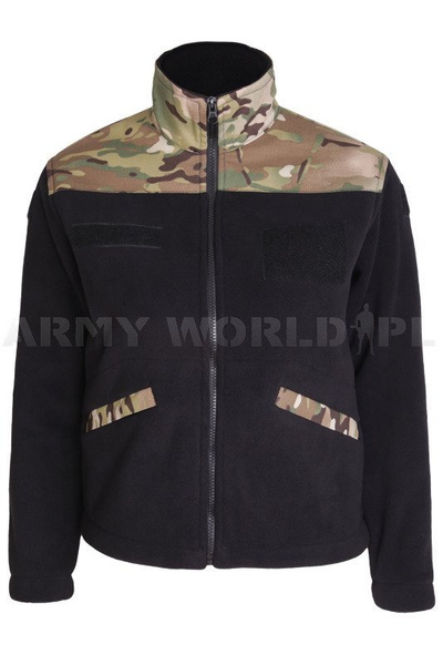 Fleece Jacket For Kids Junior Black / Multicam New