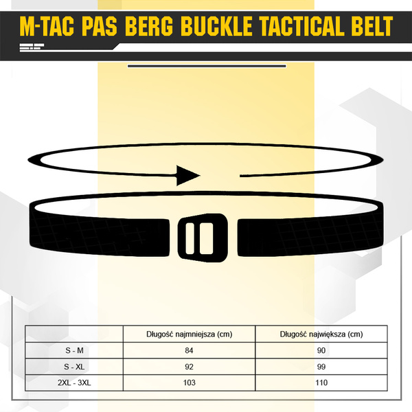 Pas Taktyczny Berg Buckle Tactical Belt M-Tac Czarny (10071002)