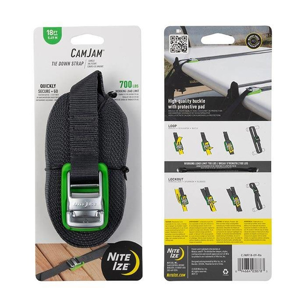 CamJam Tie Down Strap 18 ft. (5,48 m) Nite Ize Green