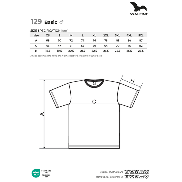 T-shirt Basic 129 Malfini Czerwony