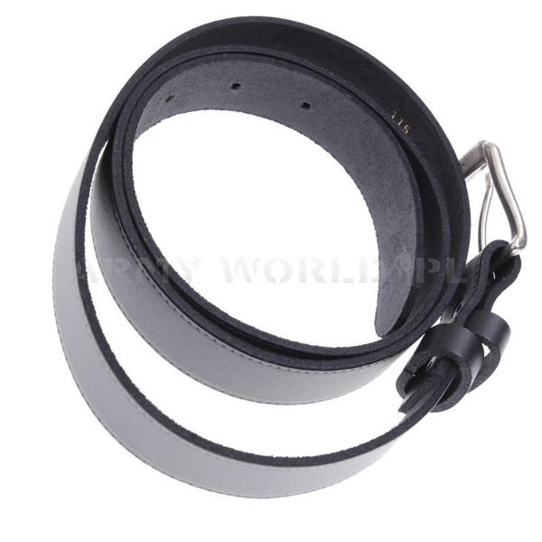 Pas Do Spodni Skórzany Czarny Ze Srebrną Klamrą M2 Demobil BDB