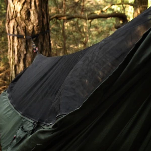 Hamak Lekki Turystyczny Ważka V2 Long + Moskitiera Single Zip TigerWood Green