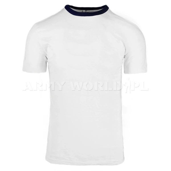 Military T-shirt Navy Bundeswehr White Original Used II Quality - Set Of 10 Pieces