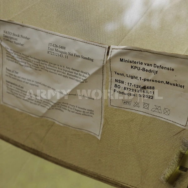 Moskitiera Wojskowa Holenderska Ze Stelażem KPU Coyote Oryginał Demobil BDB