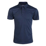 Man's Polo Shirt Short Sleeves Coolmax Navy Blue Original New