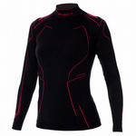 Bluza Damska Motocyklowa Termoaktywna COOLER Brubeck Czarno / Amarantowa (LS14350)