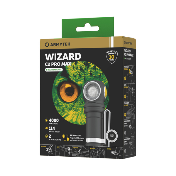 Latarka Czołowa Armytek Wizzard C2 Pro Max 4000 lm Magnet Czarna (F06701C)