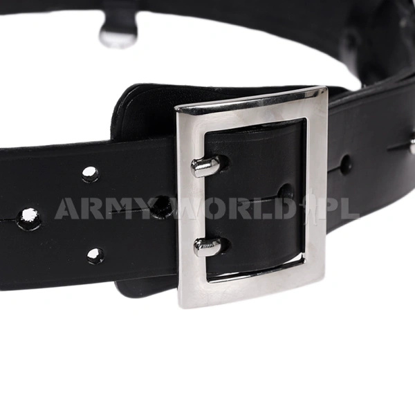 Pas Oficerski Skórzany Z Koalicyjką Czarny Nowy