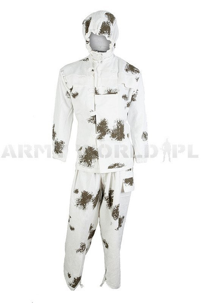 Winter Masking Snowy Camouflage Set Jacket + Trousers Mil-tec Used