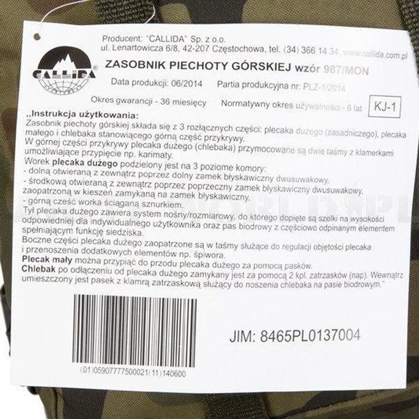 Zasobnik Piechoty Górskiej 987/MON PL Camo Oryginał Nowy