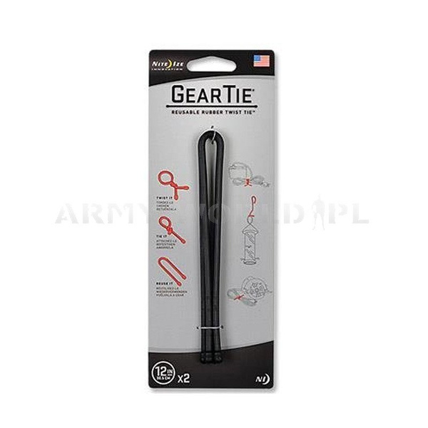 Zestaw Elastyczych Opasek Gear Tie 12" Nite Ize Czarne