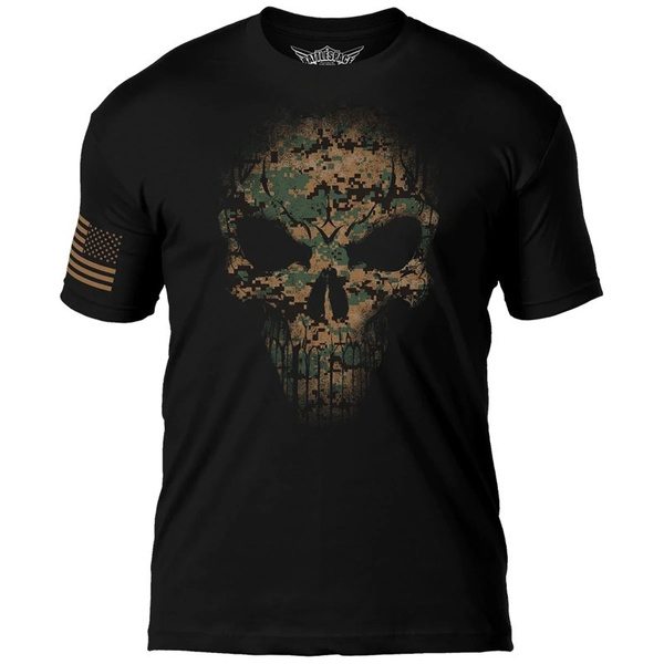 T-shirt USMC Woodland Marpat Skull 7.62 Design Czarny (BAT-1134BLK)