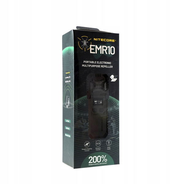Bezprzewodowy Odstraszacz Na Komary EMR10 Lite 2w1 Nitecore Czarny (NC-EMR10 Light)