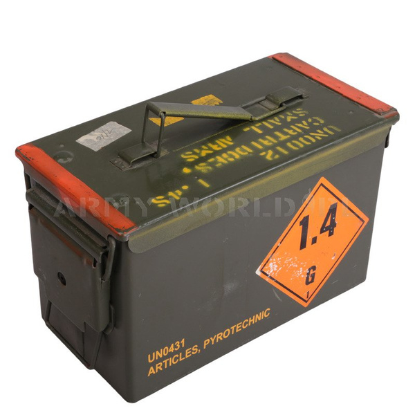 US Army Ammunition Metal Box 30x15x18 Olive Genuine Military Surplus Used