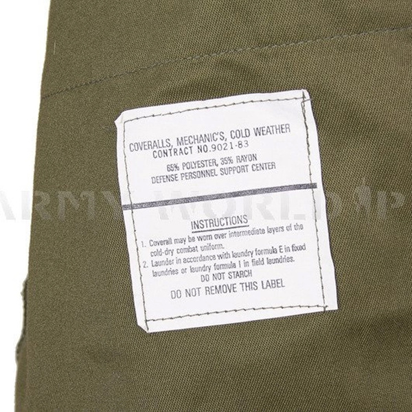 US Army Mechanic Coveralls Cold Weather Olive Original New