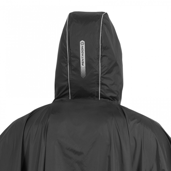 Peleryna Przeciwdeszczowa Cloudburst Packable Rain Poncho Pentagon Czarna (K07018)