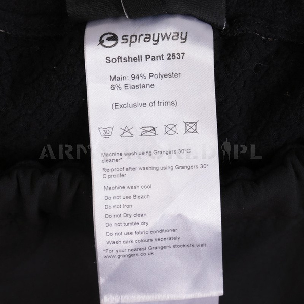 Spodnie Softshell Sprayway Czarne Demobil