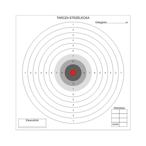 Tarcze Strzeleckie 17 x 17 cm 100 Sztuk 