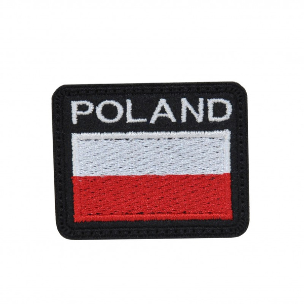 Emblemat Flaga Polski POLAND Biało Czerwony 52 x 42 mm