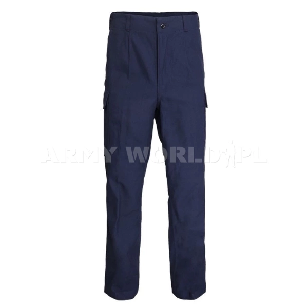 German Bundeswehr Fire Retardant Military Trousers Navy Blue Original Used II Quality - Set Of 10 Pieces
