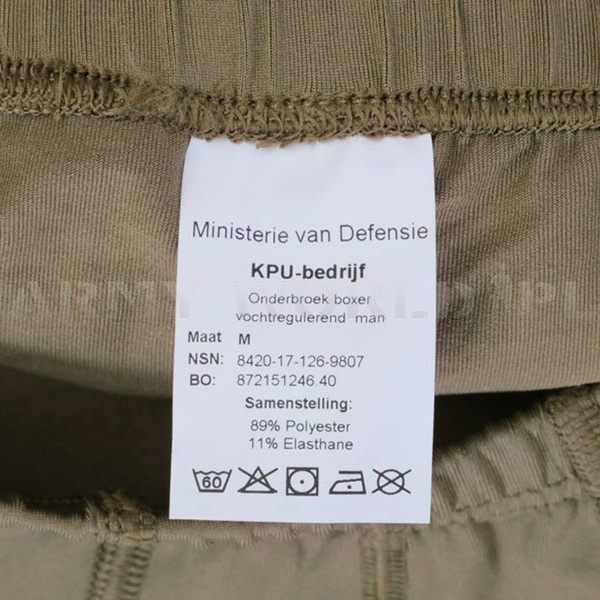 Dutch Army Thermoactive Boxer Shorts Underwear KPU Olive Genuine Military Surplus Used