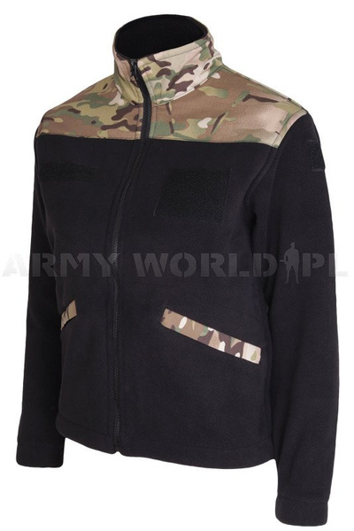 Fleece Jacket For Kids Junior Black / Multicam New