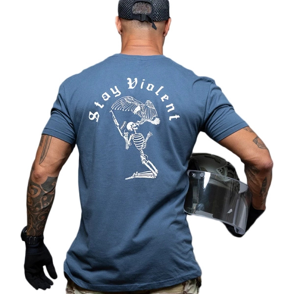 T-Shirt Stay Violent Brothers In Arms Indigo