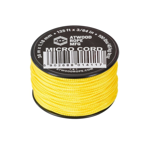 Linka MICRO Cord (125ft) Atwood Rope MFG Żółta (CD-MC1-NL-26)