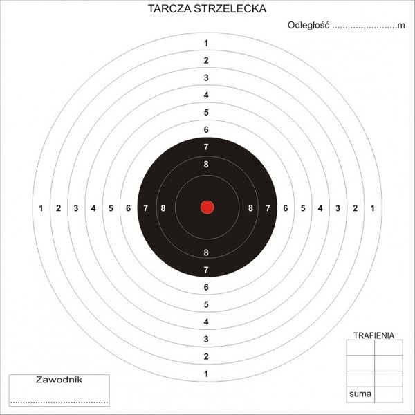 Tarcze Strzeleckie 17 x 17 cm 100 Sztuk 