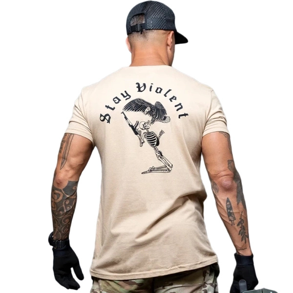 T-Shirt Stay Violent Brothers In Arms Sand