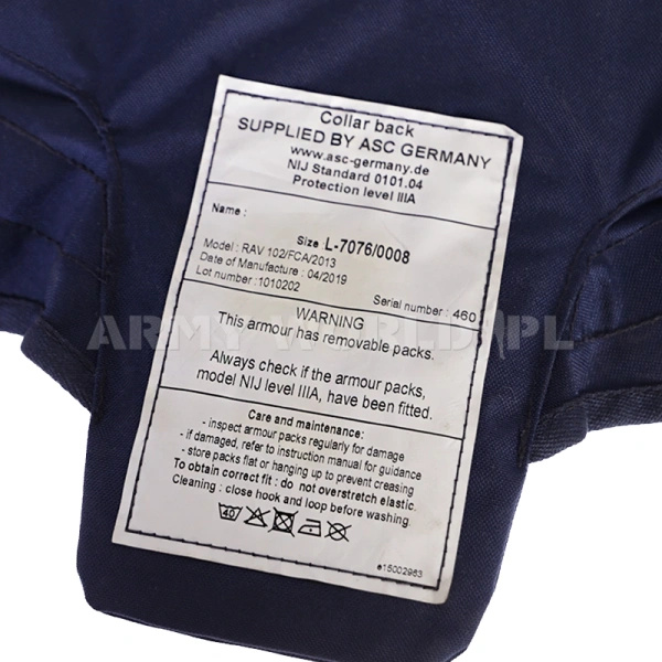 Kołnierz Do Kamizelki Taktycznej RAV 102/FCA/2013 Level IIIA Granatowy Oryginał Nowy