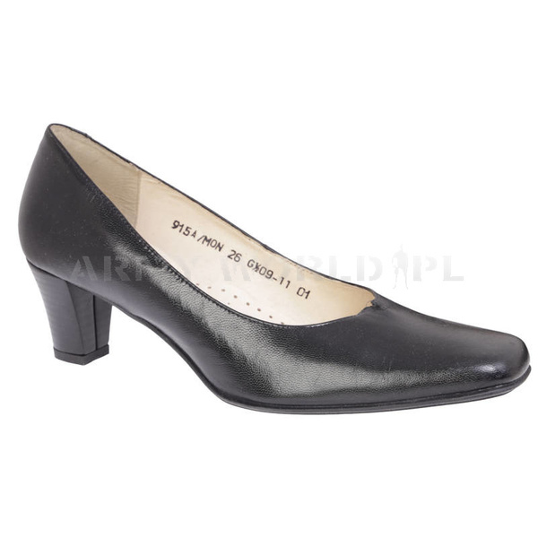 Women's Leather Court Shoes 915A/MON Black Original New
