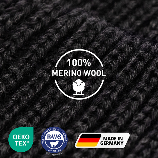 Czapka Zimowa Merino Beanie The Heat Company Anthracite