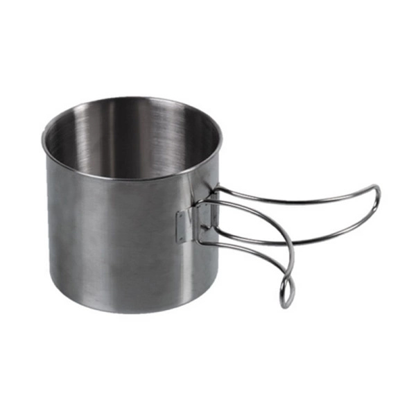 Kubek Ze Skladanym Uchwytem 600 ml Mil-tec Stalowy (14602600)