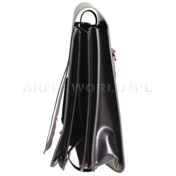 Polish Army Officer's Bag Leather Black 984/MON Black Original Used Very Good