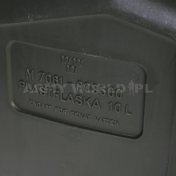 Kanister Wojskowy Szwedzki Plastikowy Na Wodę 10 Litrów Olive Oryginał Demobil BDB