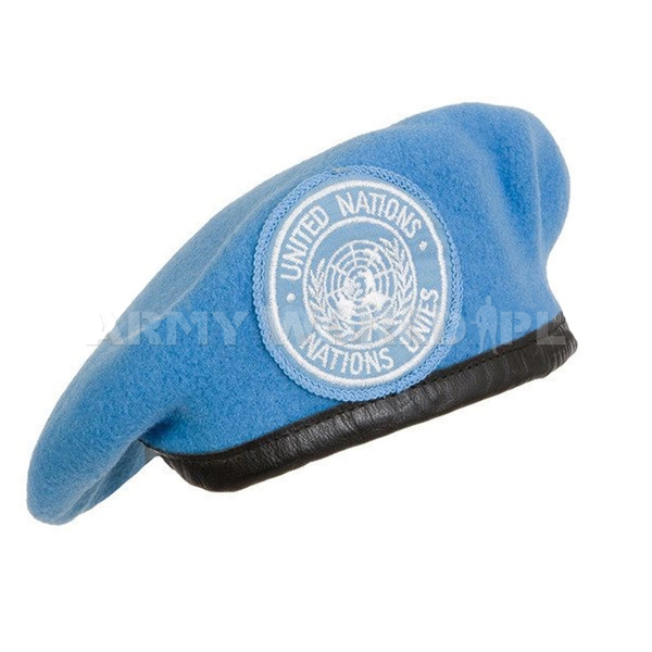 Military Beret With Badge United Nations (ONZ) Blue Original New