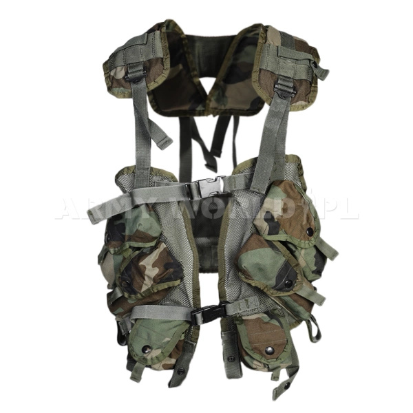 Kamizelka Taktyczna US Army Vest Tactical Load Bearing Woodland Oryginał Demobil BDB