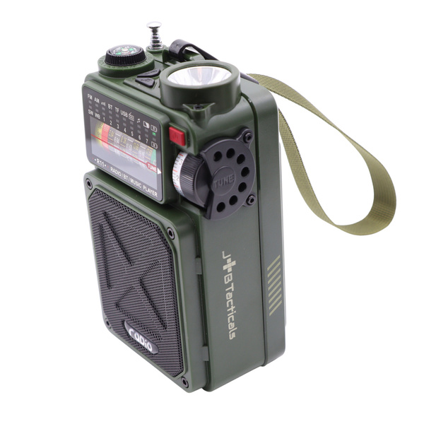 Radio Awaryjne Solarne z Latarką, Lampką LED, SOS i Powerbankiem JB Tacticals (JB-08)