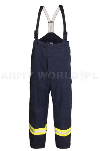 Dutch Firemen's Trousers With Braces Original Used II Quality - Set Of 5 Pieces